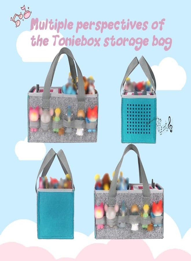 Hounyoln Carrying Case for Toniebox Audio Player Starter Set,Compatible with Tonie Starter Set,Tonies Figures Storage Bag(Blue) - Image 3